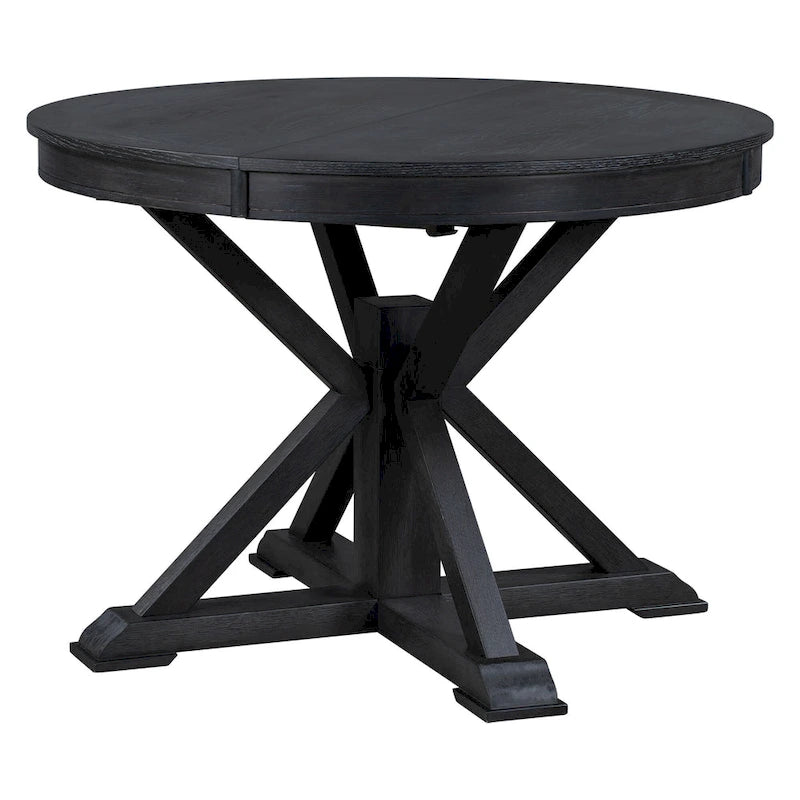 Tavolo da pranzo ovale allungabile da 54", rovere naturale / effetto legno naturale / espresso, 4–6 posti a sedere