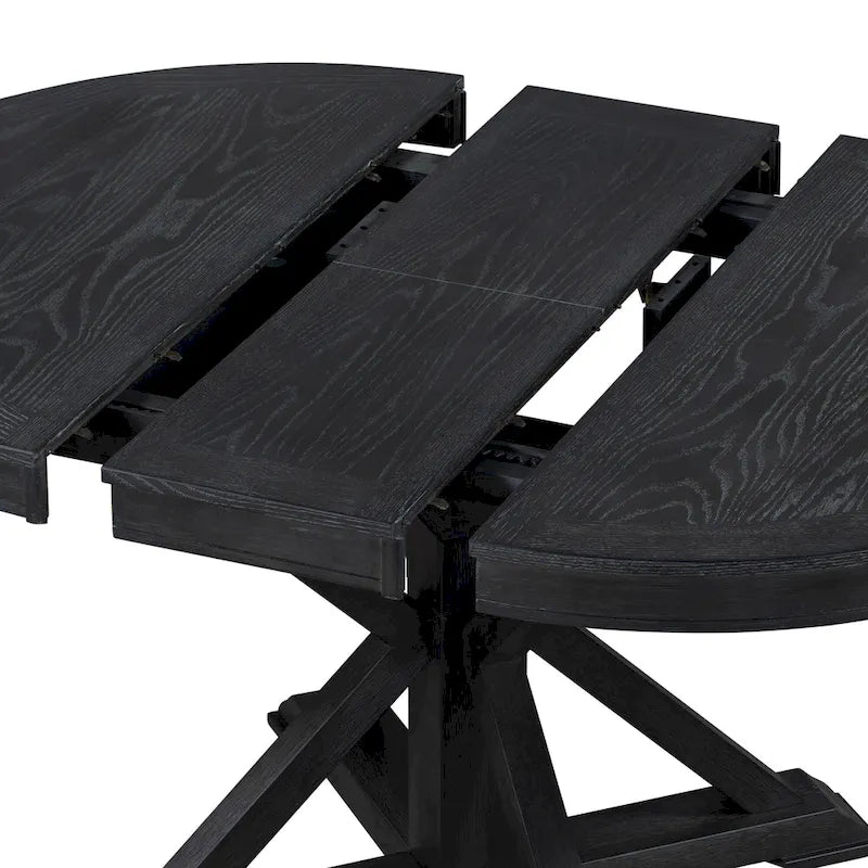 Tavolo da pranzo ovale allungabile da 54", rovere naturale / effetto legno naturale / espresso, 4–6 posti a sedere