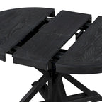 Tavolo da pranzo ovale allungabile da 54", rovere naturale / effetto legno naturale / espresso, 4–6 posti a sedere