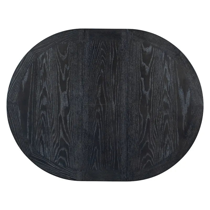 Tavolo da pranzo ovale allungabile da 54", rovere naturale / effetto legno naturale / espresso, 4–6 posti a sedere