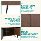Mobile credenza in noce a 2 ante e 2 cassetti