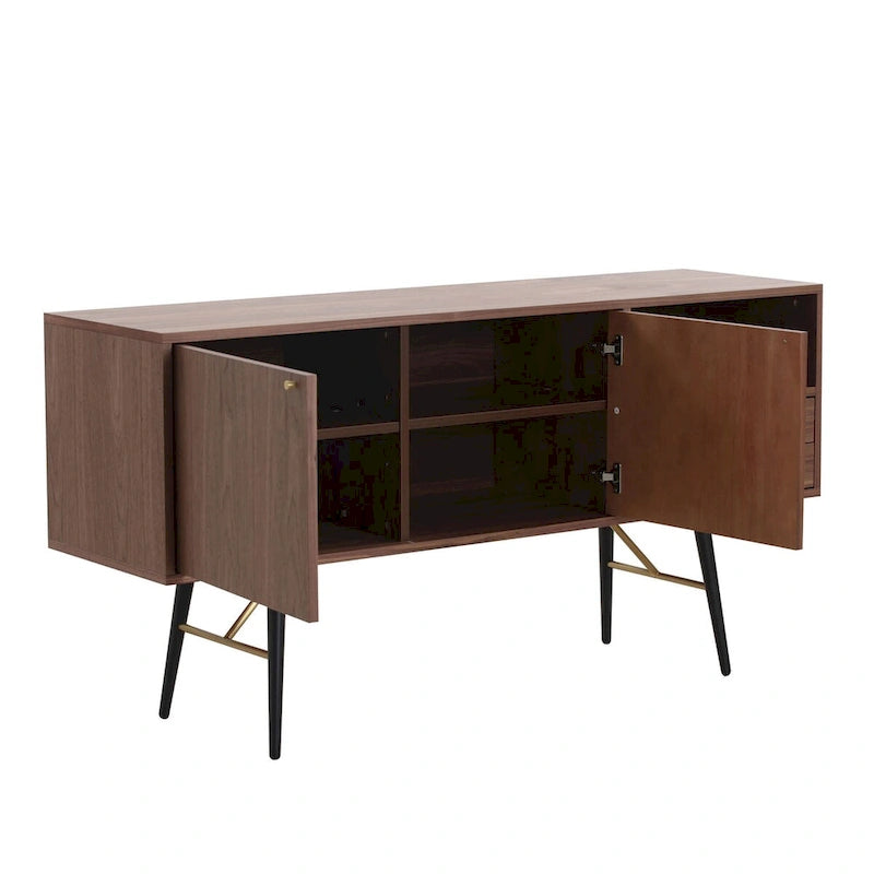 Mobile credenza in noce a 2 ante e 2 cassetti