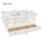 Divano-letto angolare a L bianco con libreria, luce a LED e porta USB – Twin/Full, 1 posto