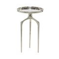Tavolino d'appoggio rotondo in alluminio con vassoio, gambe a treppiede, oro / argento / nero, 1 persona, 22" o 25" H