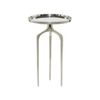 Aluminum Metal Tray Inspired Top Side End Accent Table with 3 Tripod Legs - Gold, Silver or Black - Roche River Decor