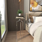 Tavolino d'appoggio rotondo in alluminio con vassoio, gambe a treppiede, oro / argento / nero, 1 persona, 22" o 25" H