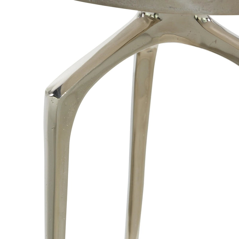 Tavolino d'appoggio rotondo in alluminio con vassoio, gambe a treppiede, oro / argento / nero, 1 persona, 22" o 25" H