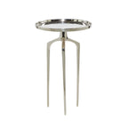 Tavolino d'appoggio rotondo in alluminio con vassoio, gambe a treppiede, oro / argento / nero, 1 persona, 22" o 25" H