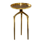 Tavolino d'appoggio rotondo in alluminio con vassoio, gambe a treppiede, oro / argento / nero, 1 persona, 22" o 25" H