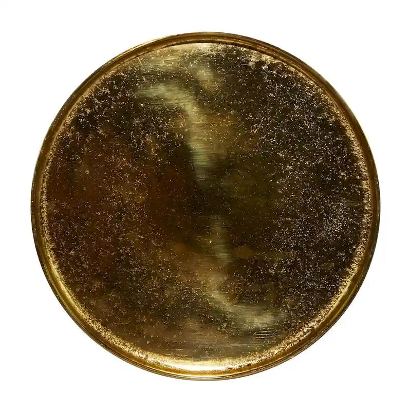Tavolino d'appoggio rotondo in alluminio con vassoio, gambe a treppiede, oro / argento / nero, 1 persona, 22" o 25" H