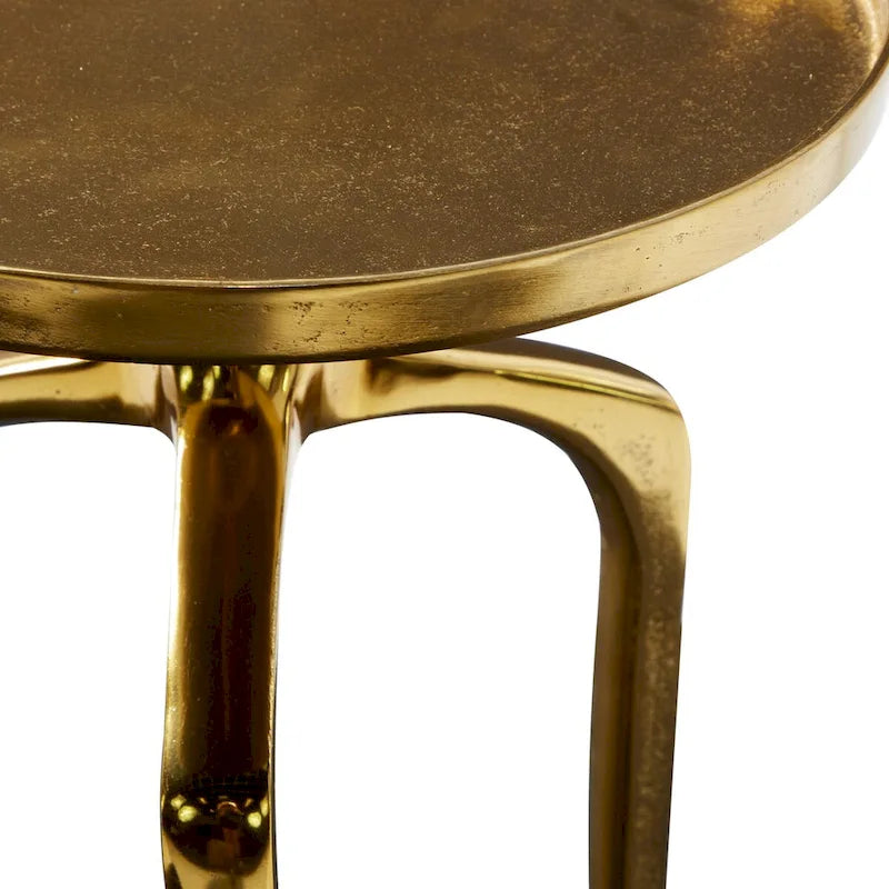 Tavolino d'appoggio rotondo in alluminio con vassoio, gambe a treppiede, oro / argento / nero, 1 persona, 22" o 25" H