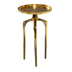 Tavolino d'appoggio rotondo in alluminio con vassoio, gambe a treppiede, oro / argento / nero, 1 persona, 22" o 25" H
